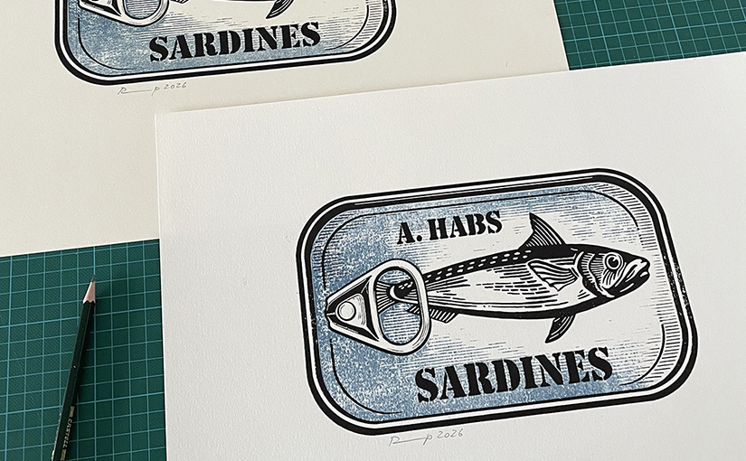 Xylographie – "A. Habs Sardines"