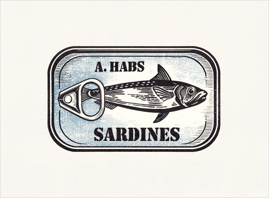 Xylographie – "A. Habs Sardines"
