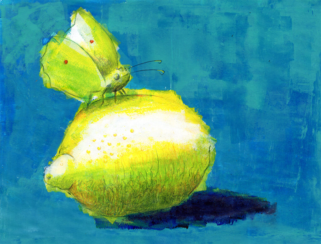 Monotypie – "Sie falten keine Zitronen"